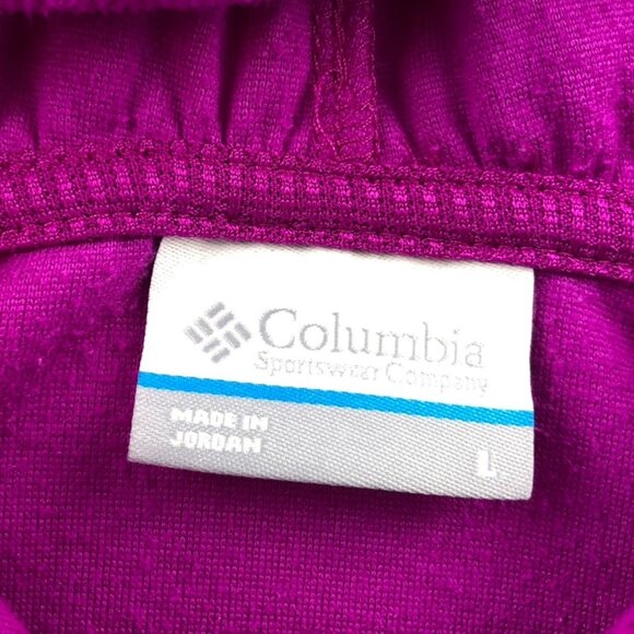 Columbia Womens Fleece Jacket Large Hooded Pink Pullover Outdoors Casual Cozy - Picture 3 of 13